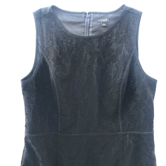 Ann Taylor Black Lace Overlay Dress Knee Length Sheath  Sleeveless Size 14 - Picture 7 of 14